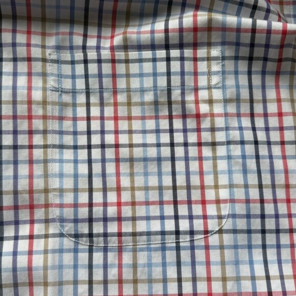 Roundtree & Yorke Gold Label Mens XXL Non-Iron Plaid Button-Down Shirt Cotton - Picture 4 of 5